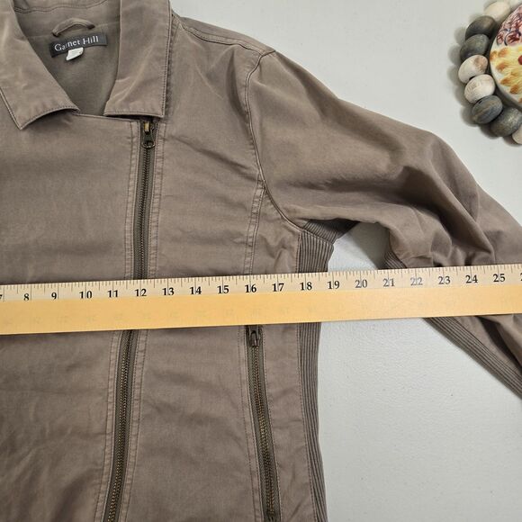 Garnet Hills Jacket Womens Moto Full ZIp Blazer Beige Casual Ladies Size 6 - Picture 7 of 15